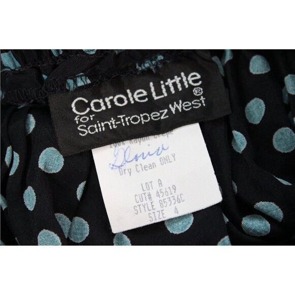 Vintage Carole Little Midi Skirt Size 4 Pull On Elastic Waist Polka Dot Pleated - Picture 12 of 13